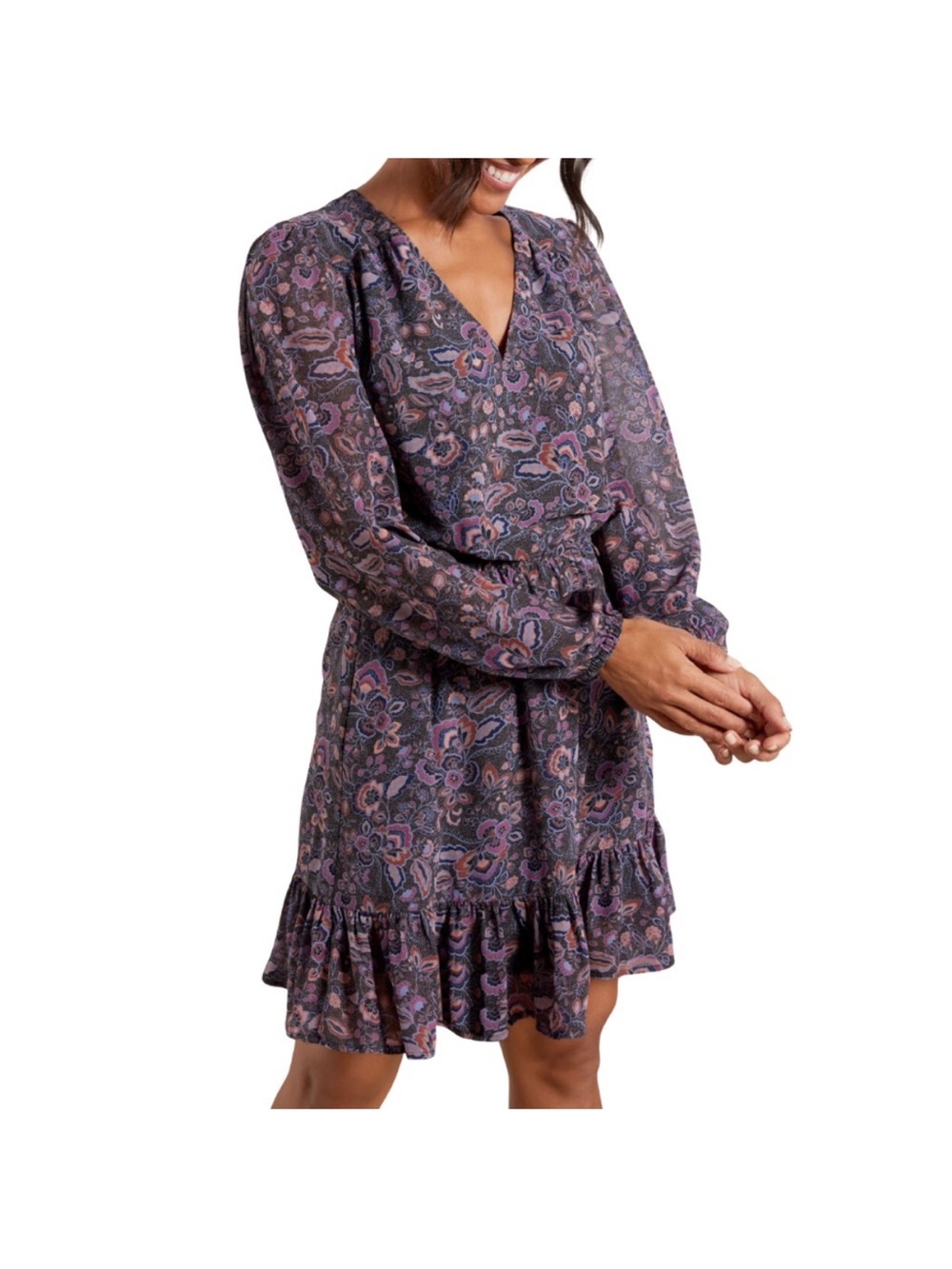Evereve floral mini dress sz M